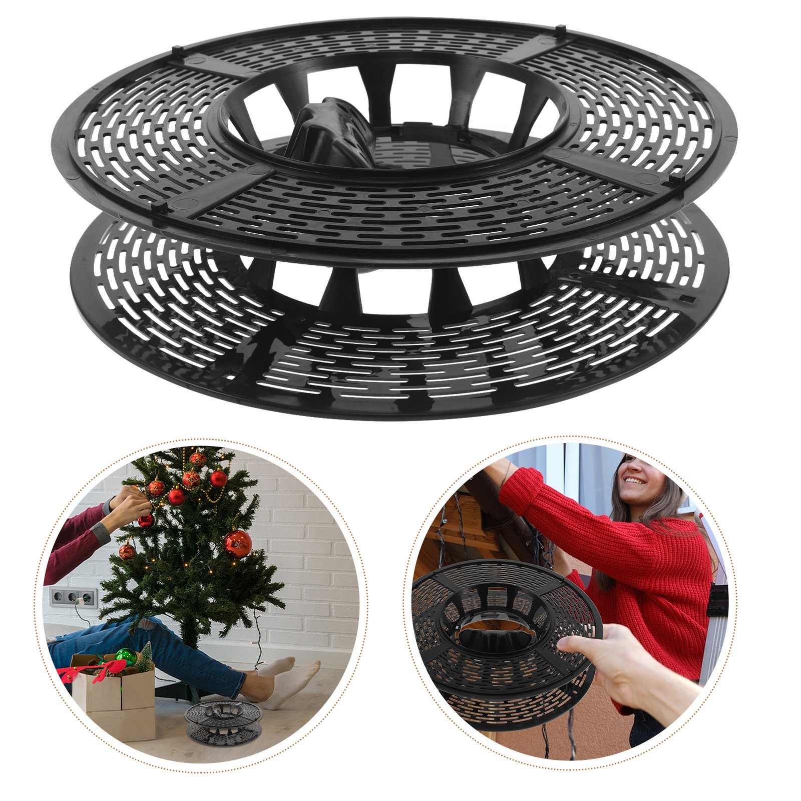 Reel Handle - Weihnachts-Lichterketten-Aufbewahrungsspule, Kabel-Organizer, Tragbarer Griff, Schnell-Aufwickel-Kabelspule, Verlängerungskabel-Aufwickler