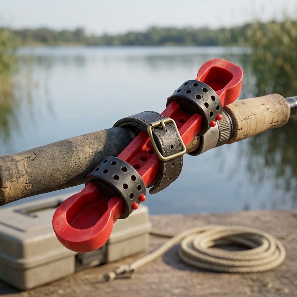 Reel Handle - Angelruten-Wickler aus Kunststoff mit flexibler Lederschnalle